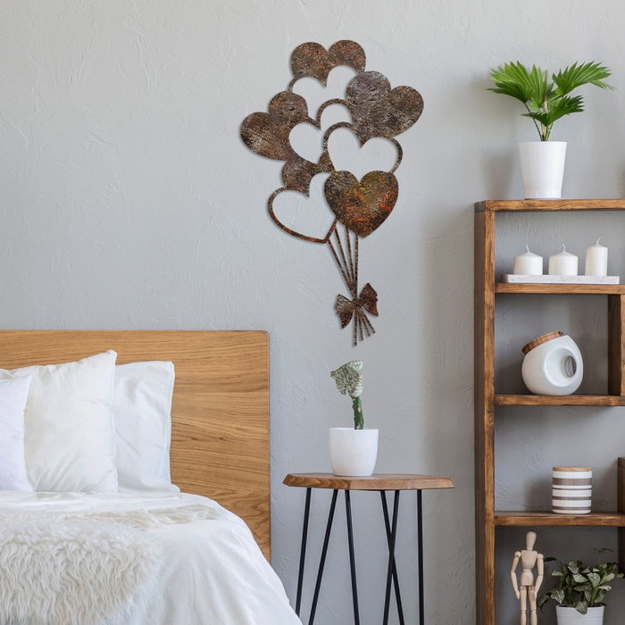 Wallity Rusty Heart 1 - Escultura de pared de metal envejecido